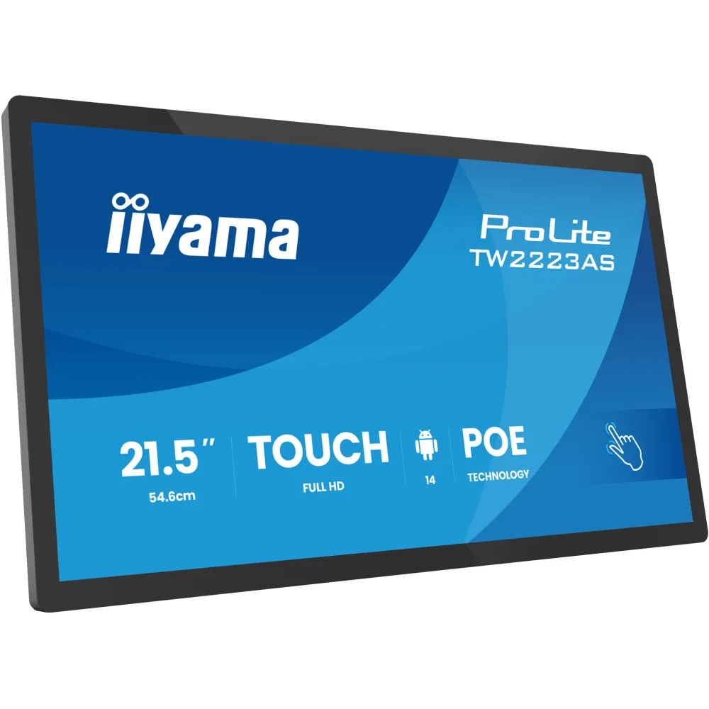 Zdjęcie produktu Monitor iiyama ProLite TW2223AS-B3P - 21,5"/1920x1080 (Full HD)/IPS/14 ms/dotykowy/USB-C/Czarny
