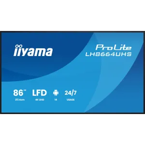 Monitor iiyama ProLite LH8664UHS-B3AG - 85,6"/3840x2160 (4K)/IPS/8 ms/USB-C/Czarny