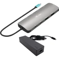 Stacja dokująca i-tec USB-C Metal Nano 2x Display Docking Station with PD 100 W C31NANOHDM2D100 - Zasilacz 100W