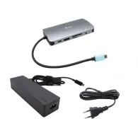 Stacja dokująca i-tec USB-C Metal Nano Dock HDMI/VGA with LAN C31NANOVGA100 - Zasilacz 100W