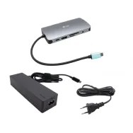 Stacja dokująca i-tec USB-C Metal Nano Dock HDMI/VGA with LAN C31NANOVGA100 - Zasilacz 100W