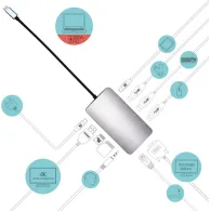 Stacja dokująca i-tec USB-C Metal Nano Dock HDMI/VGA with LAN C31NANOVGA100 - Zasilacz 100W