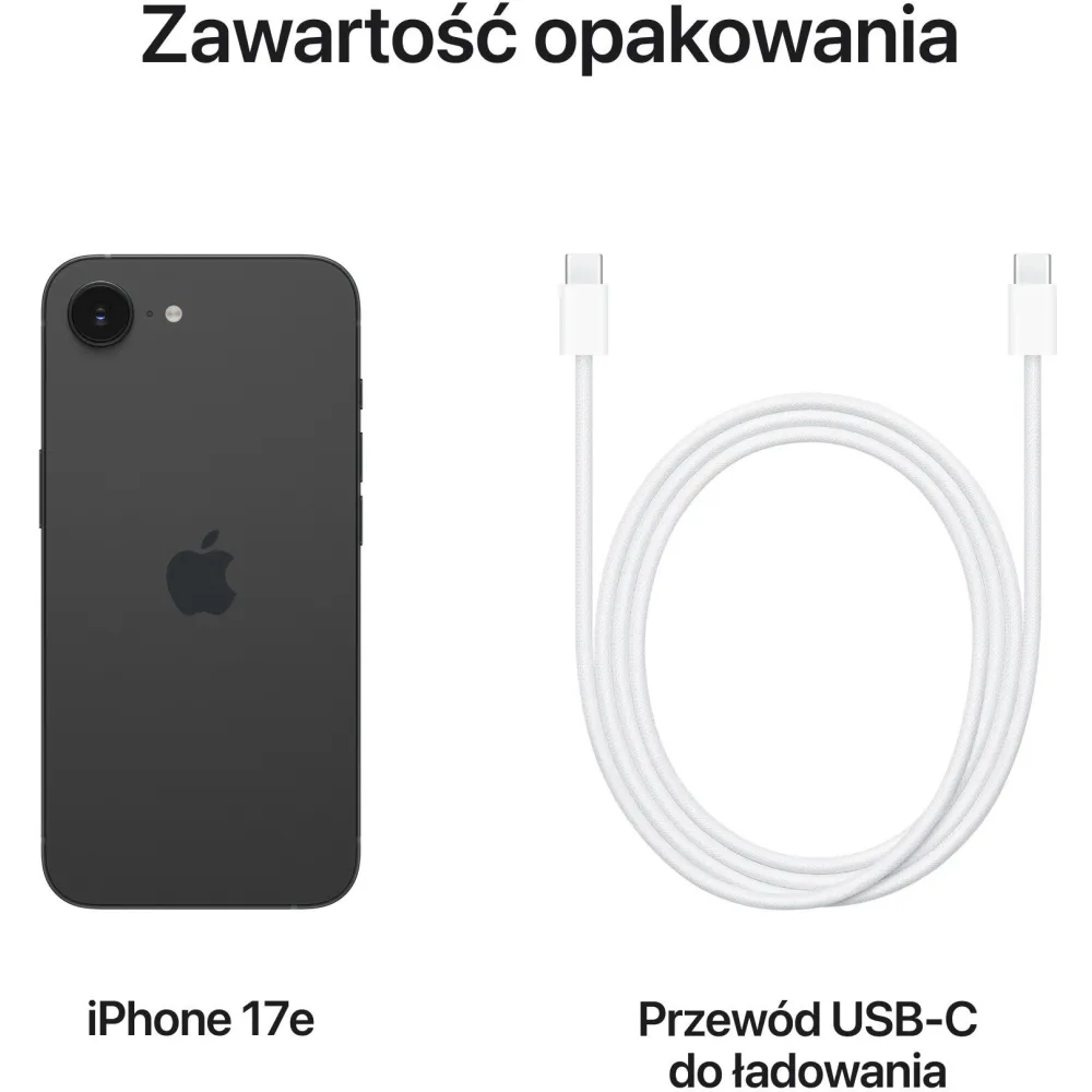 Zdjęcie produktu Smartfon Apple iPhone 17e MHRY4HX/A - A19/6,1" 2532x1170/512GB/RAM 8GB/5G/Czarny/Aparat 48+12Mpix/iOS/1 rok Carry-in