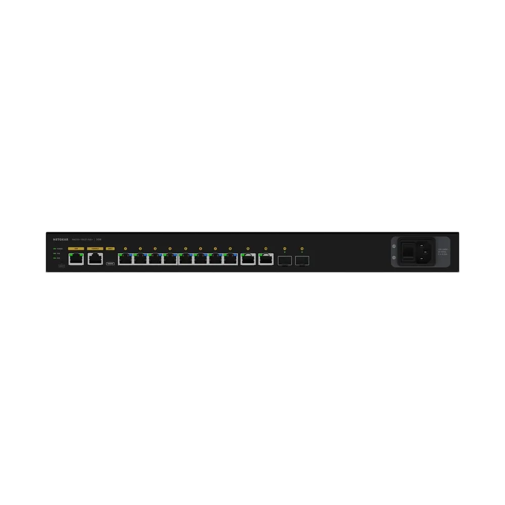 Switch zarządzalny NETGEAR AV M4250-10G2F-PoE+ GSM4212P-100EUS - Gigabit Ethernet (10/100/1000), PoE, Rack mounting, 1U