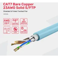 Kabel Ethernet Unitek C18122BL, Cat-7 S|FTP RJ45, 305 m, Niebieski | Sklep ITnes.pl, IT for BUSINESS
