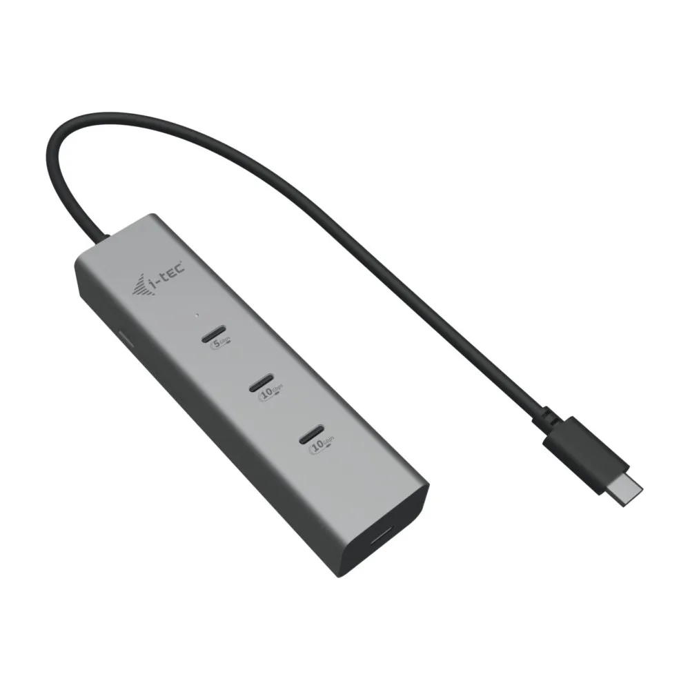 Hub USB-C i-tec C31HUBMETAL8KPDPRO - 2x USB-C 3.2 Gen 1, 2x USB-C 3.2 Gen 2, 1x USB-C 3.2 Gen 2 (DP), Srebrny