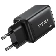 Ładowarka sieciowa Unitek Zeno 65W 3-Port GaN Wall Charger P1130ABK01-EU - 2x USB-C, 1x USB-A, Czarna