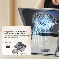 Podstawka chłodząca pod laptopa regulowana 360° Unitek OT1098AGY01 - 8"- 17,3", Aluminium