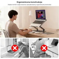 Podstawka chłodząca pod laptopa regulowana 360° Unitek OT1098AGY01 - 8"- 17,3", Aluminium