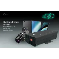 Ładowarka sieciowa  i-tec USB-C/USB-A Metal Charging i data HUB CACHRGHUB20C - 15W per port, 20x USB-C, Czarny