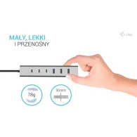Hub USB i-tec USB-C/USB-A Charging Metal HUB 7 ports CAHUBMETAL7 - 3x USB-C, 4x USB-A