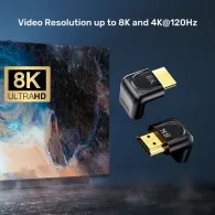 Adapter kątowy Unitek 8K HDMI 90 i 270 stopni A1046ABK03, HDMI 2.1, Czarny | Sklep ITnes.pl, IT for BUSINESS