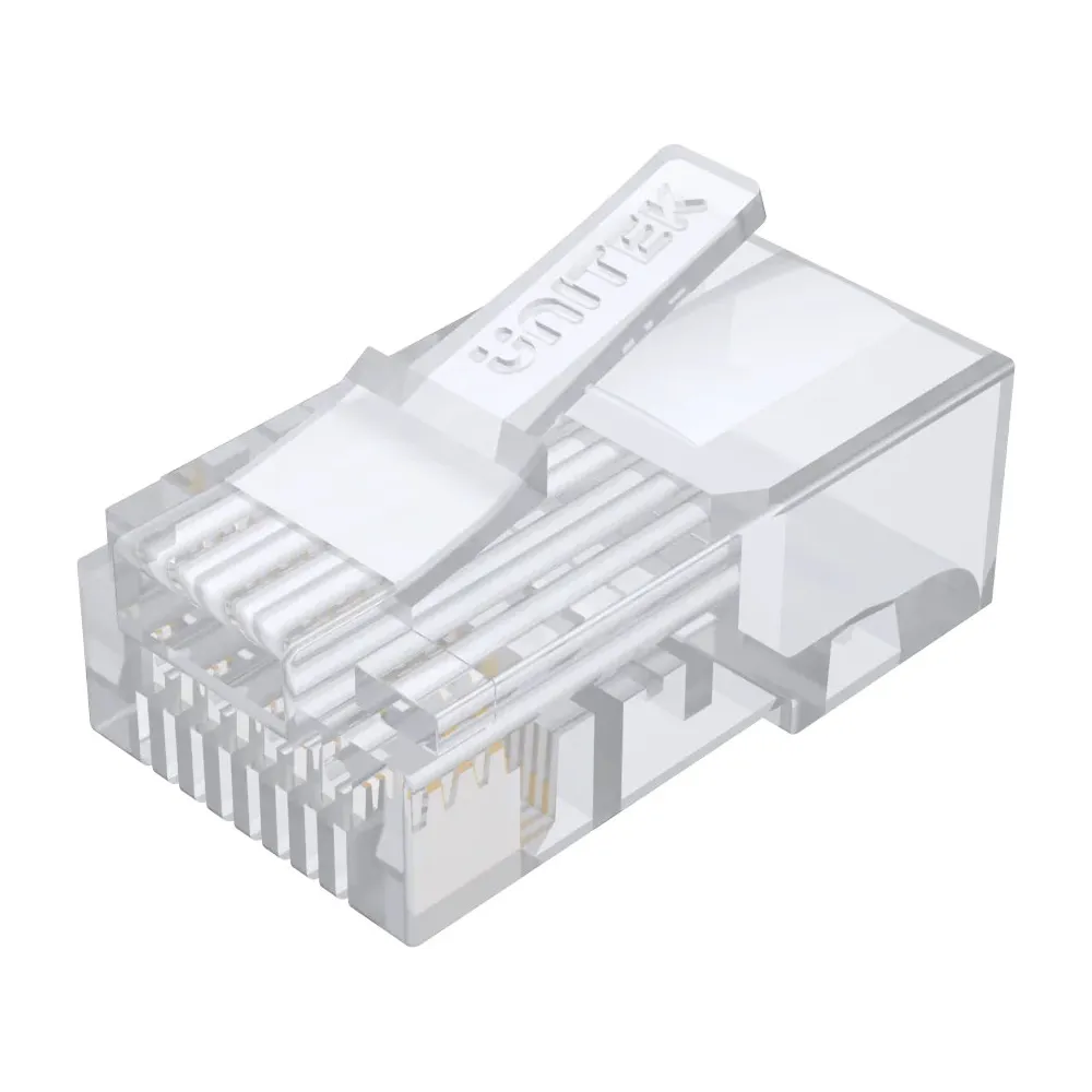 Wtyk sieciowy RJ45 Unitek RJ45 Cat.6 Pass-Through Connector OT1091ATP01 - kat.6, Przezroczysty