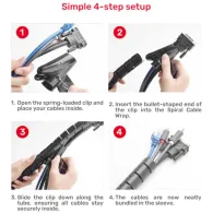 Organizer na kable spiralny Unitek OT1102ABK03-10M - 10 m, 22 mm średnicy, Czarny