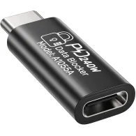 Adapter USB-C Unitek DataShield USB-C Data Blocker Adapter A1055ABK01 - 240W (48V/5A), Czarny