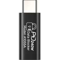 Adapter USB-C Unitek DataShield USB-C Data Blocker Adapter A1055ABK01 - 240W (48V/5A), Czarny