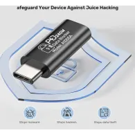 Adapter USB-C Unitek DataShield USB-C Data Blocker Adapter A1055ABK01 - 240W (48V/5A), Czarny