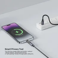 Adapter USB-C Unitek DataShield USB-C Data Blocker Adapter A1055ABK01 - 240W (48V/5A), Czarny