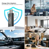 Adapter USB-C Unitek DataShield USB-C Data Blocker Adapter A1055ABK01 - 240W (48V/5A), Czarny