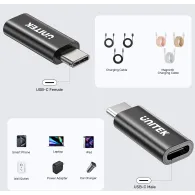 Adapter USB-C Unitek DataShield USB-C Data Blocker Adapter A1055ABK01 - 240W (48V/5A), Czarny