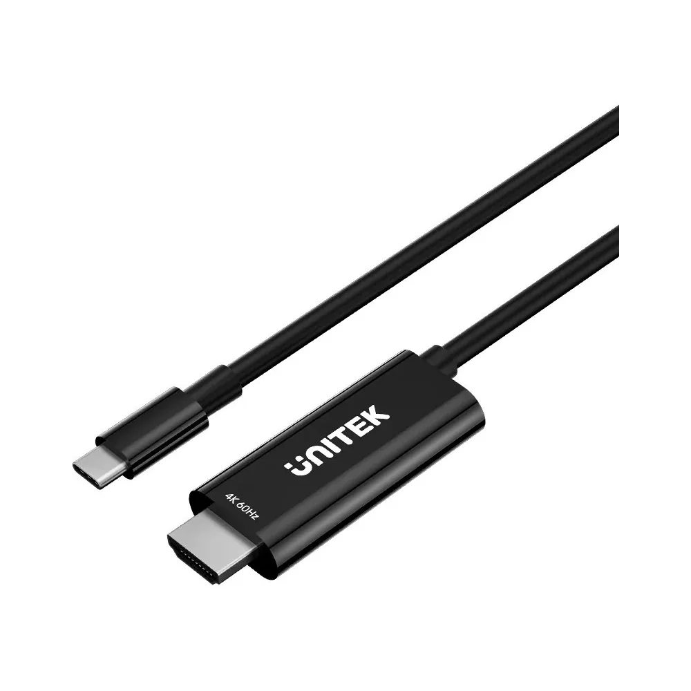 Kabel Unitek USB-C do HDMI 4K@60Hz z portem USB-C V1439ABK01 - 2 m, PD 100W, Czarny