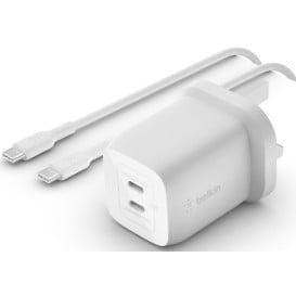 Ładowarka sieciowa Belkin 65W DUAL USB-C 2M C C 100W WCH013VF2MWH-B6 - Biała