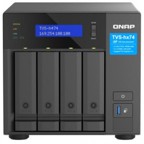Serwer NAS QNAP Tower TVS-H474-PT-8G - Tower, Intel Pentium Gold G7400 Processor, 8 GB RAM, 4 wnęki, 3 lata Door-to-Door - zdjęcie 3