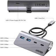 HUB USB Unitek uHUB Q4 4-in-1 USB-C Hub H1337AGY01 - 2x USB-C, 2x USB-A