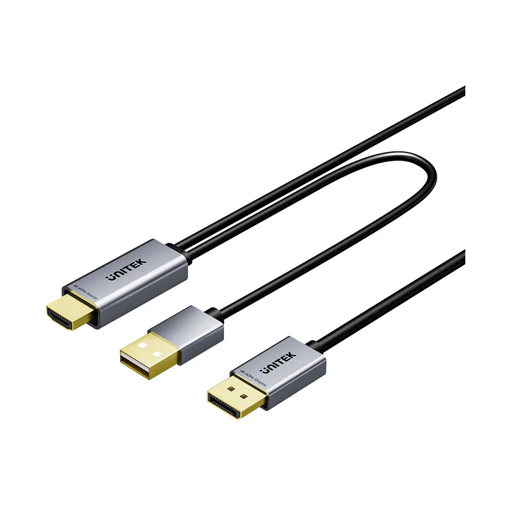 Aktywny kabel Unitek HDMI do DisplayPort V1714AGY01, 1,8 m, 4K 60 Hz, zasilanie USB-A, Czarny | Sklep ITnes.pl, IT for BUSINESS
