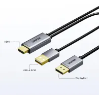 Aktywny kabel Unitek HDMI do DisplayPort V1714AGY01, 1,8 m, 4K 60 Hz, zasilanie USB-A, Czarny | Sklep ITnes.pl, IT for BUSINESS