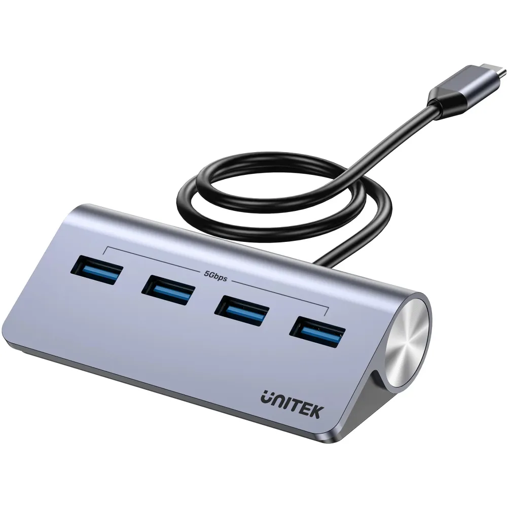 HUB USB Unitek uHUB Q4 4-in-1 USB -C Hub with 4 Ports USB-A H1337BGY01 - 4x USB-A