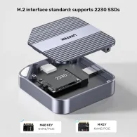 Obudowa na dysk Unitek M.2 2230 SSD PCIe/NVMe S1244AGY01 - Magnetyczny, Srebrna