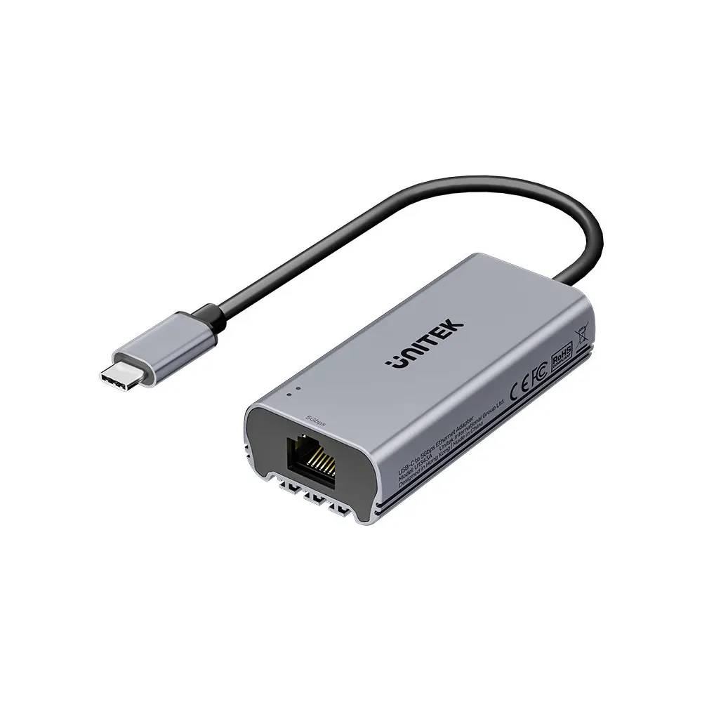 Karta sieciowa USB-C Unitek U1343AGY01 - 1x 100|1000|2500Mbps RJ45, USB-C 3.2 Gen 1, Szara