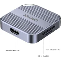 Czytnik kart magnetyczny Unitek 6-in-1 S1244CGY01 - USB-C 3.2 Gen 1, Szary