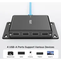 Przedłużacz Unitek USB-C na 4x USB-A przez Ethernet U1222ABK01-EU - zdjęcie poglądowe 4