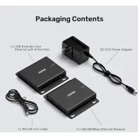 Przedłużacz Unitek USB-C na 4x USB-A przez Ethernet U1222ABK01-EU - zdjęcie poglądowe 7