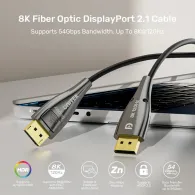 Kabel Unitek 8K Fiber Optic DisplayPort 2.1 C1631ABK01-20M, 20 m, 8K 120Hz, Czarny | Sklep ITnes.pl, IT for BUSINESS