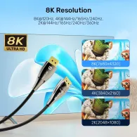 Kabel Unitek 8K Fiber Optic DisplayPort 2.1 C1631ABK01-30M, 10 m, 8K 120Hz, Czarny | Sklep ITnes.pl, IT for BUSINESS