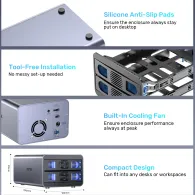 Obudowa Unitek 2 Bay RAID External Hard Drive Enclosure S1308B01-EU - RAID 0, 1, JBOD, na dyski 2,5" i 3,5", USB-B 3.2 Gen 1