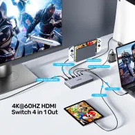 Przełącznik AV Unitek Przełącznik 4K HDMI/USB-C 4 in 1 V1313AGY01-EU, 3x HDMI, 2x USB-C DP | Sklep ITnes.pl, IT for BUSINESS