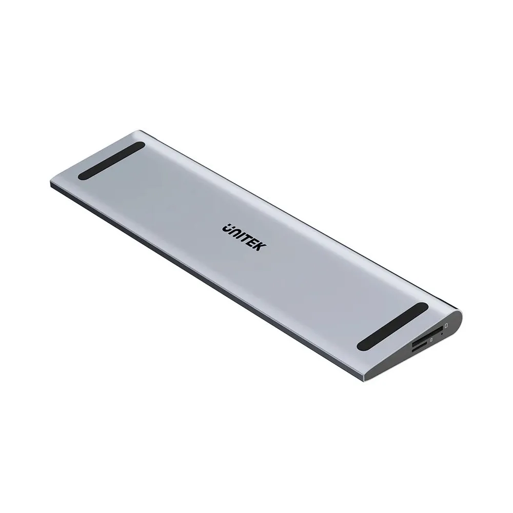 Stacja dokująca KVM z funkcją podstawki Unitek  uHUB15+ USB-C Triple 4K KVM Docking Station D1106AGY01 - Szara