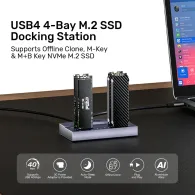 Stacja dokująca dla dysków M.2 Unitek USB4 4-Bay M.2 SSD Docking Station S1243BGY01-EU - 4x M.2