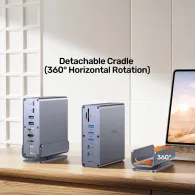 Stacja dokująca Unitek Universal DisplayLink Triple 4K Docking Station D1135AGY01 - Szara