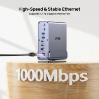 Stacja dokująca Unitek Universal DisplayLink Triple 4K Docking Station D1135AGY01 - Szara