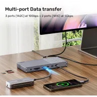 Stacja dokująca Unitek Triple Display USB4 40Gbps Docking Station D1117AGY01-EU - Szara