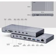 Stacja dokująca Unitek Triple Display USB4 40Gbps Docking Station D1117AGY01-EU - Szara