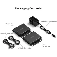 Przedłużacz Unitek USB-C na 2x USB-A przez Ethernet U1337BBK01-EU, Zasięg do 100 m, 5Gbps | Sklep ITnes.pl, IT for BUSINESS