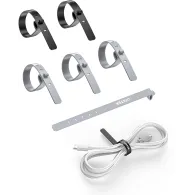 Zestaw silikonowych opasek kablowych Unitek FlexiTie Cable Organizer OT1095A03 - Czarne, Szare