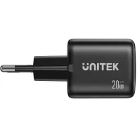 Ładowarka sieciowa Unitek Zeno 20W Dual-Port Gan Wall Charger P1128ABK01-EU - 1x USB-A, 1x USB-C, Czarna