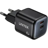 Ładowarka sieciowa Unitek Zeno 45W GaN Wall Charger P1129ABK01-EU - 2x USB-C, Czarna